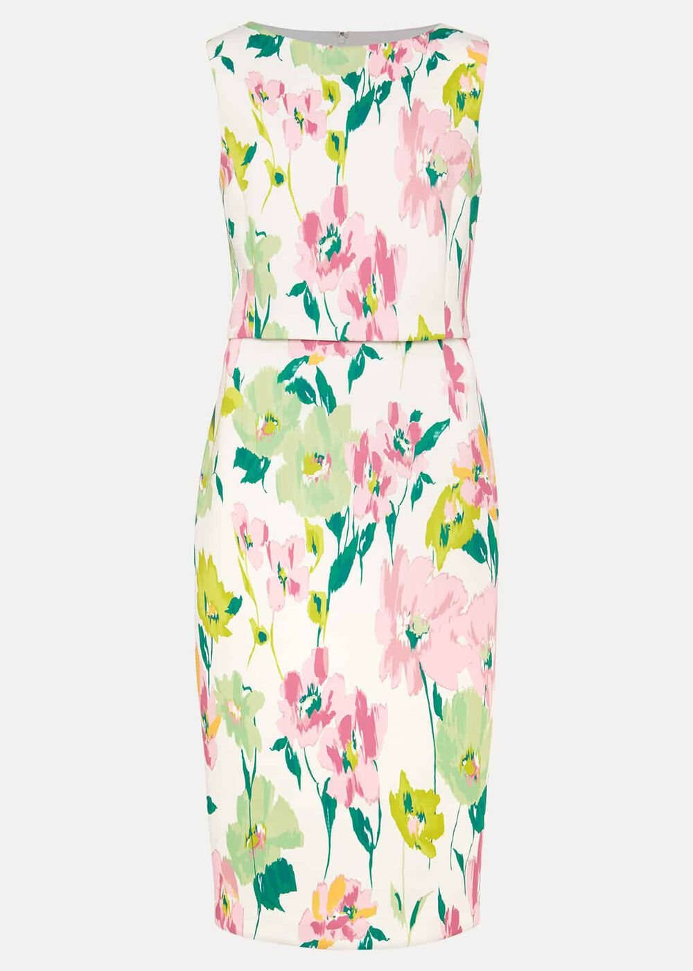Effie Floral Scuba Dress Ivory