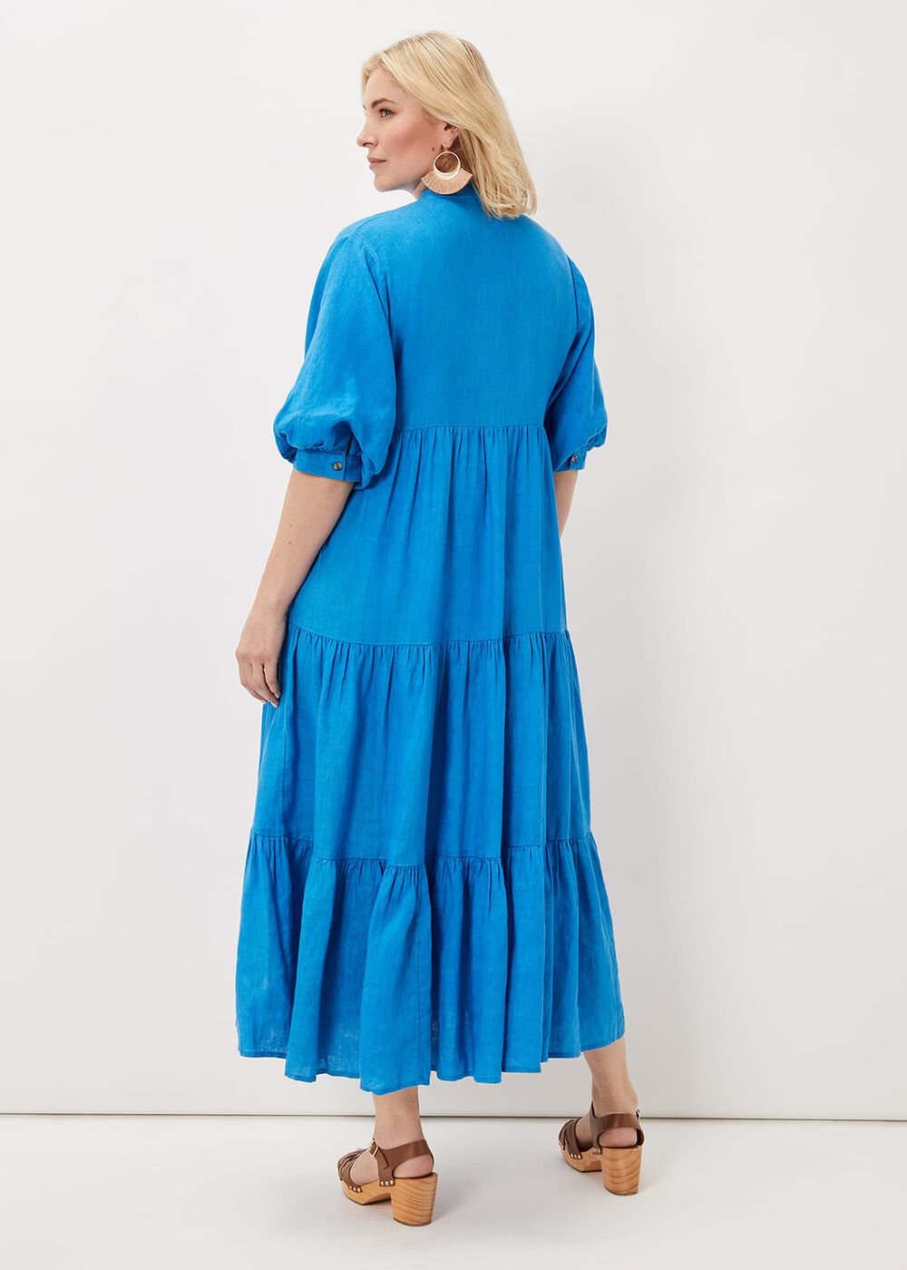 Gracie Tiered Maxi Dress Azure Blue
