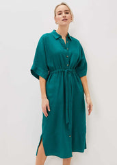 Marlene Tie Shirt Dress Jade