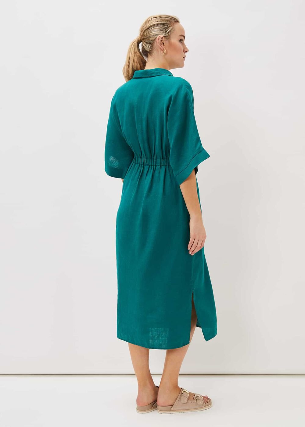 Marlene Tie Shirt Dress Jade