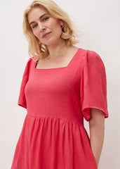 Emaline Linen Maxi Dress Raspberry