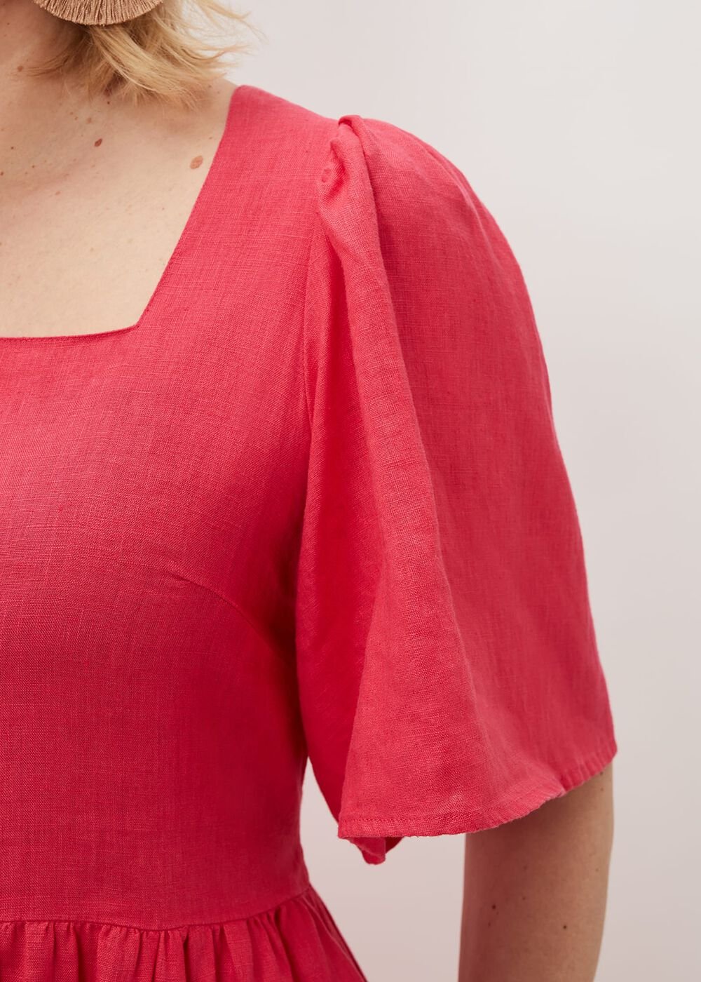 Emaline Linen Maxi Dress Raspberry