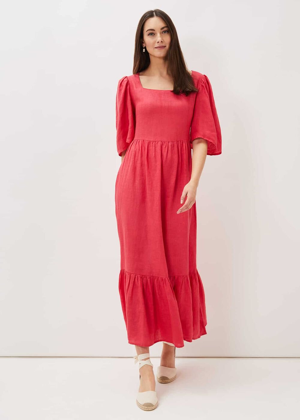 Emaline Linen Maxi Dress Raspberry