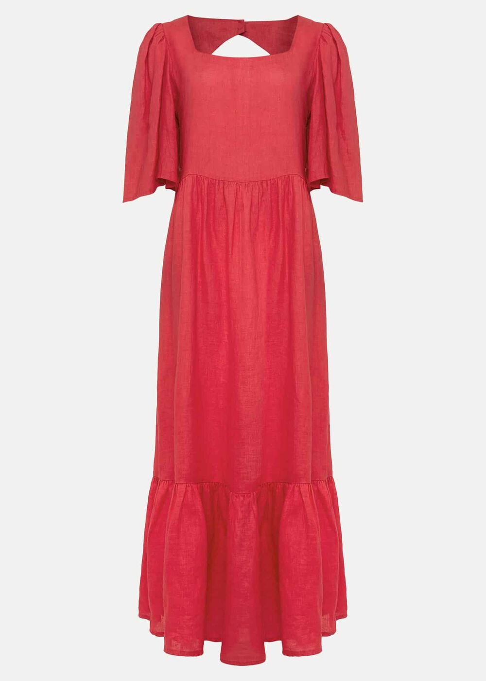 Emaline Linen Maxi Dress Raspberry