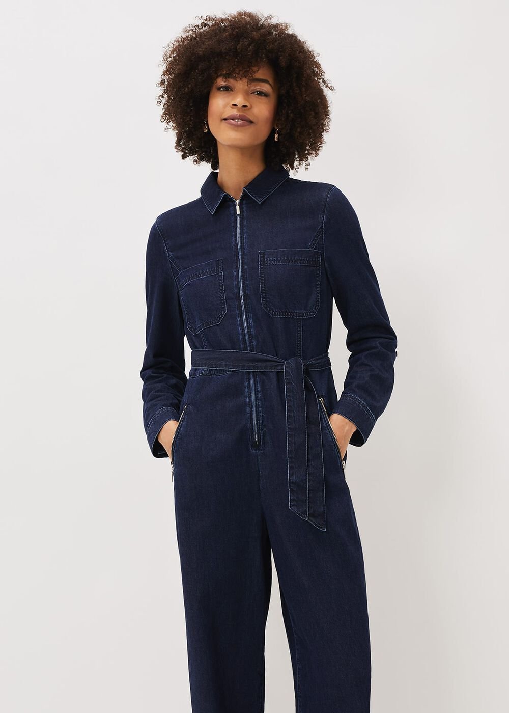 Cecile Denim Wide Leg Jumpsuit Denim