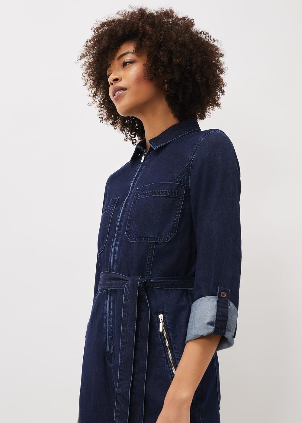 Cecile Denim Wide Leg Jumpsuit Denim