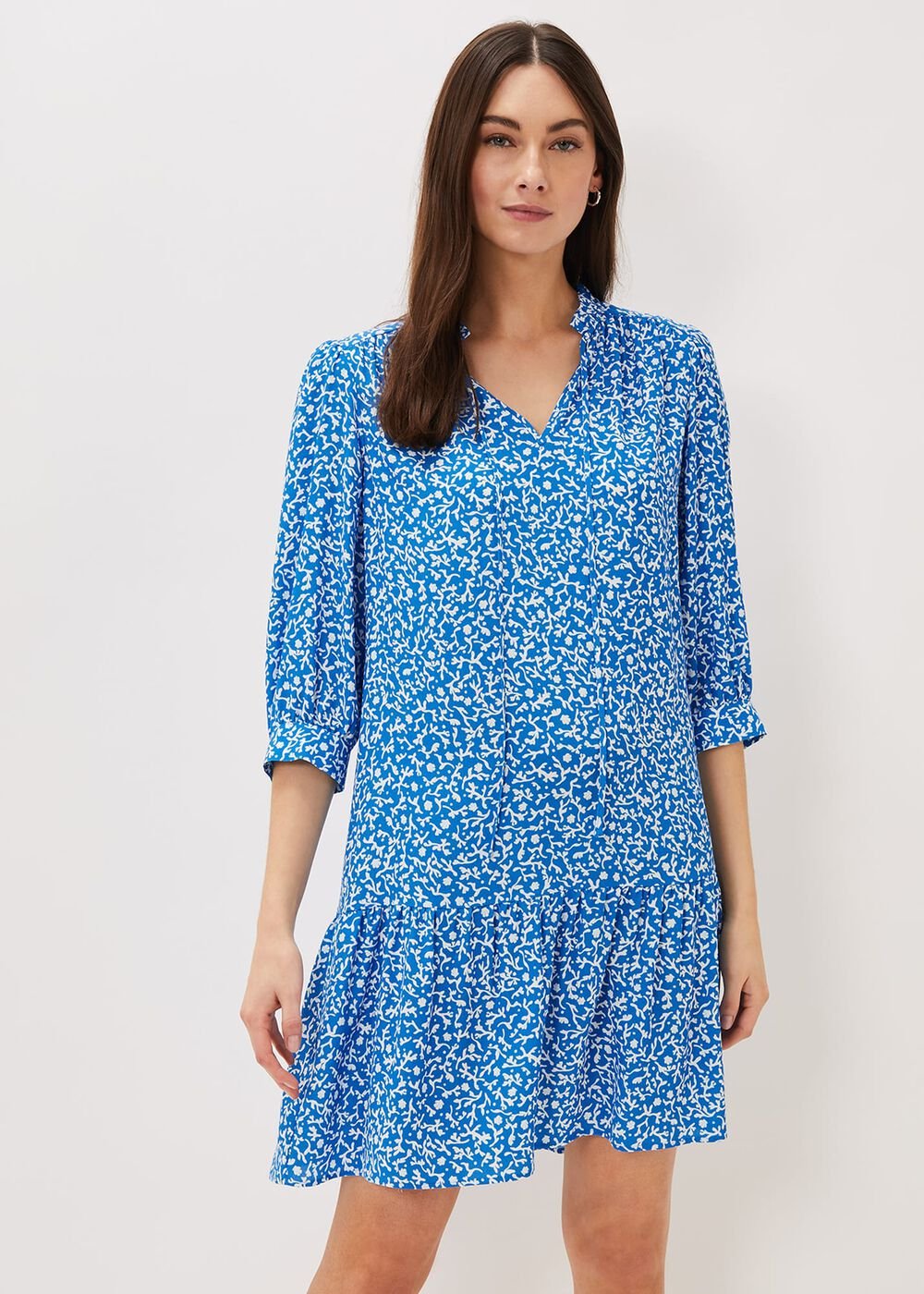 Penele Swing Dress Blue/Ivory