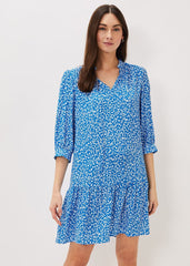 Penele Swing Dress Blue/Ivory
