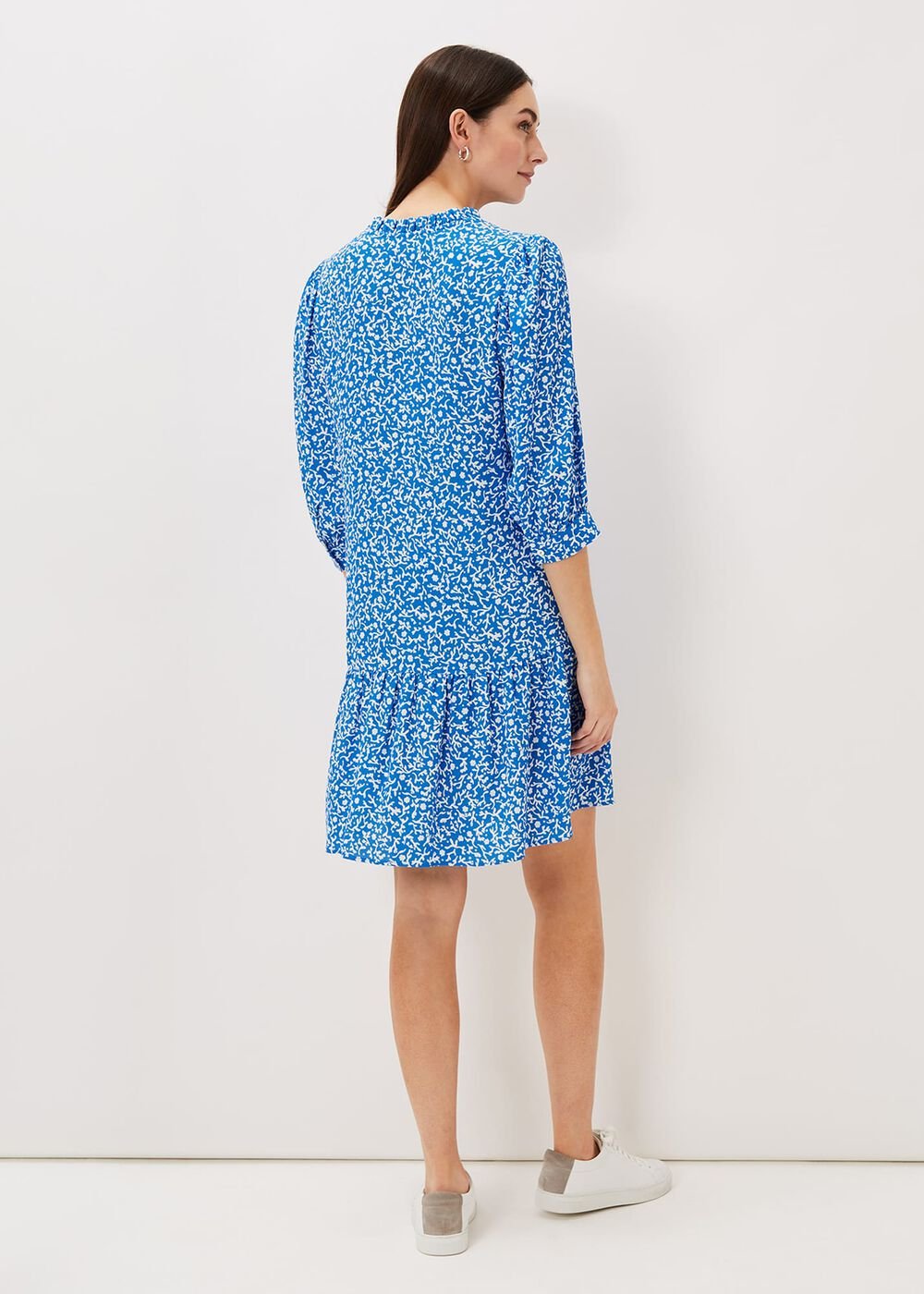 Penele Swing Dress Blue/Ivory