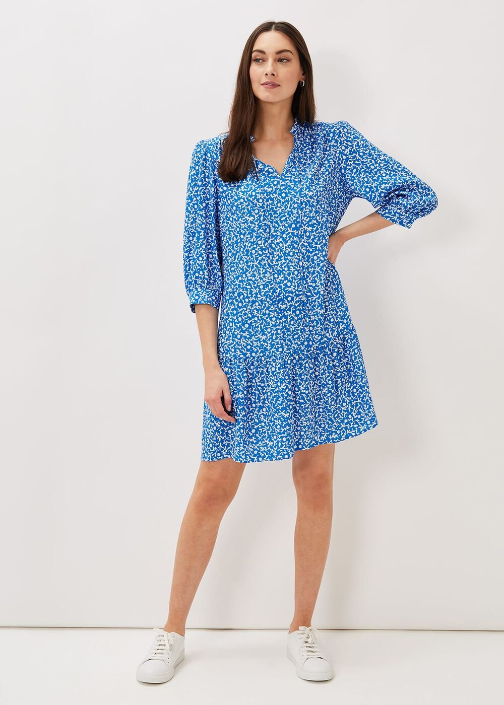 Penele Swing Dress Blue/Ivory