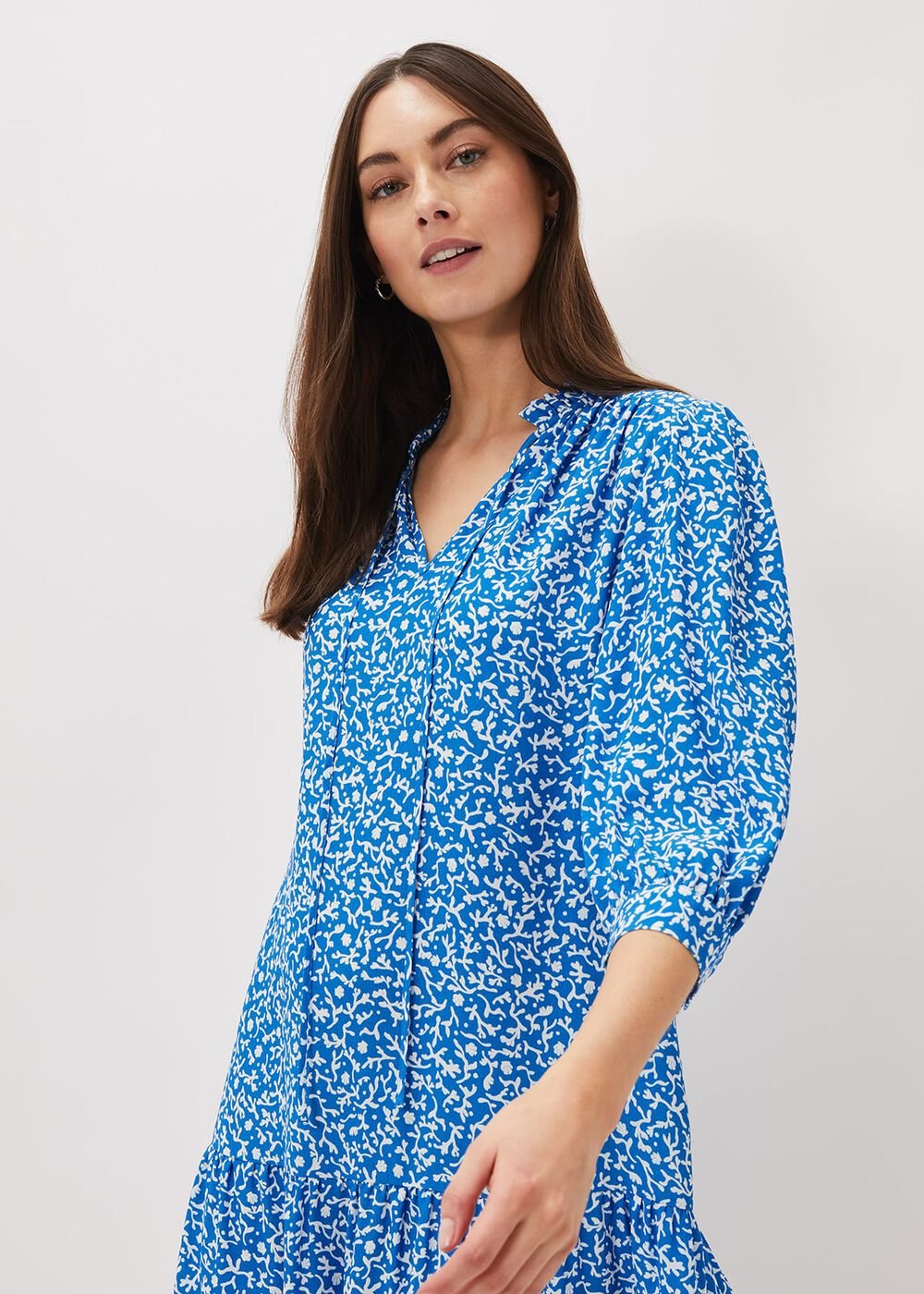 Penele Swing Dress Blue/Ivory