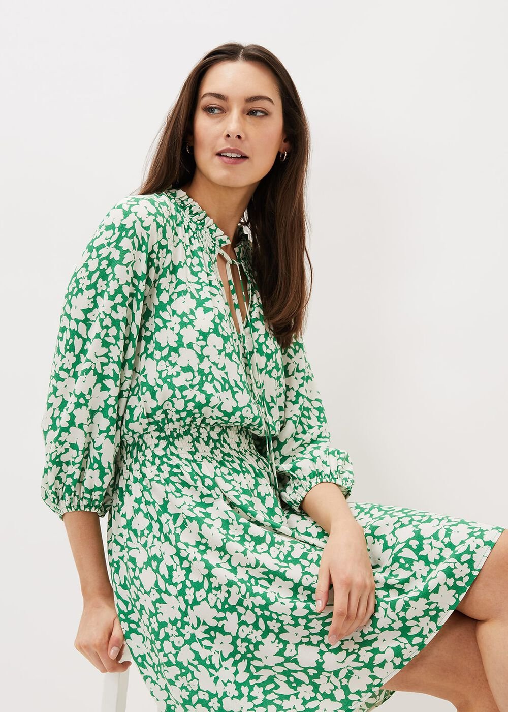 Phillipa Swing Dress Green/Ivory