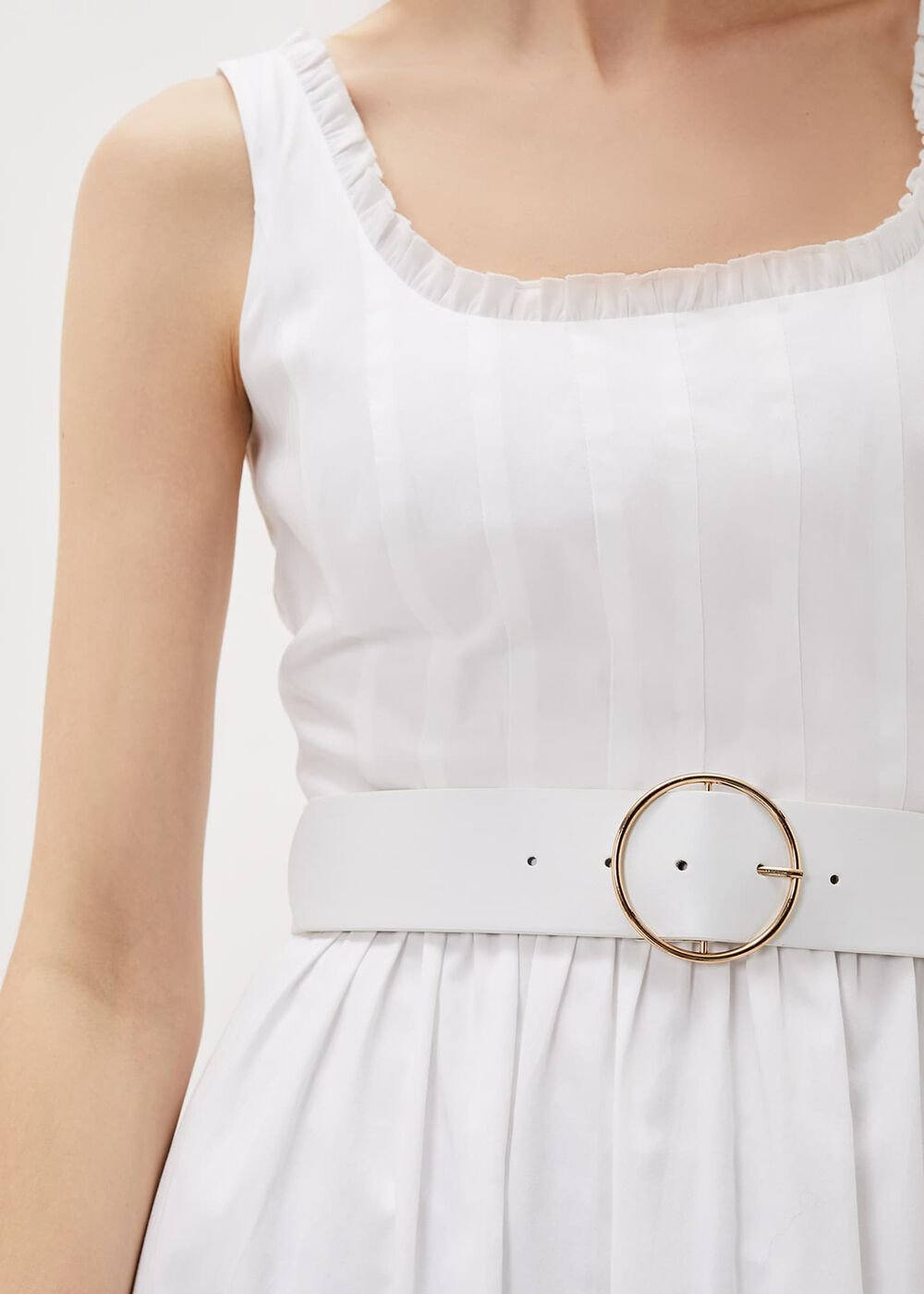 Tanya Cotton Belted Midaxi Dress White