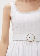 Tanya Cotton Belted Midaxi Dress White