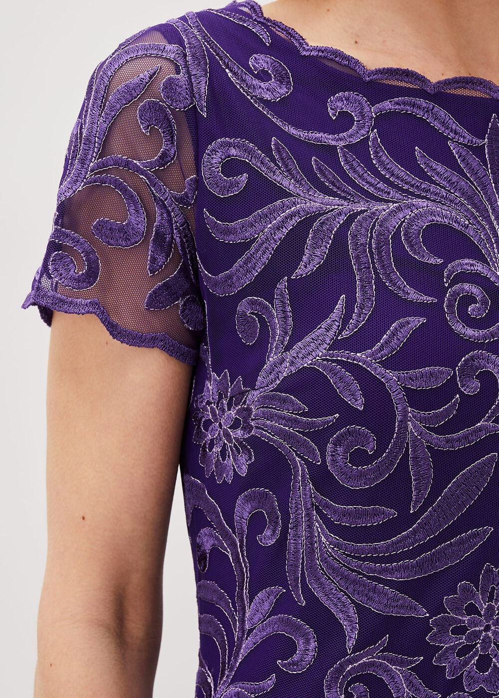 Nessa Embroidered Midi Dress Violet