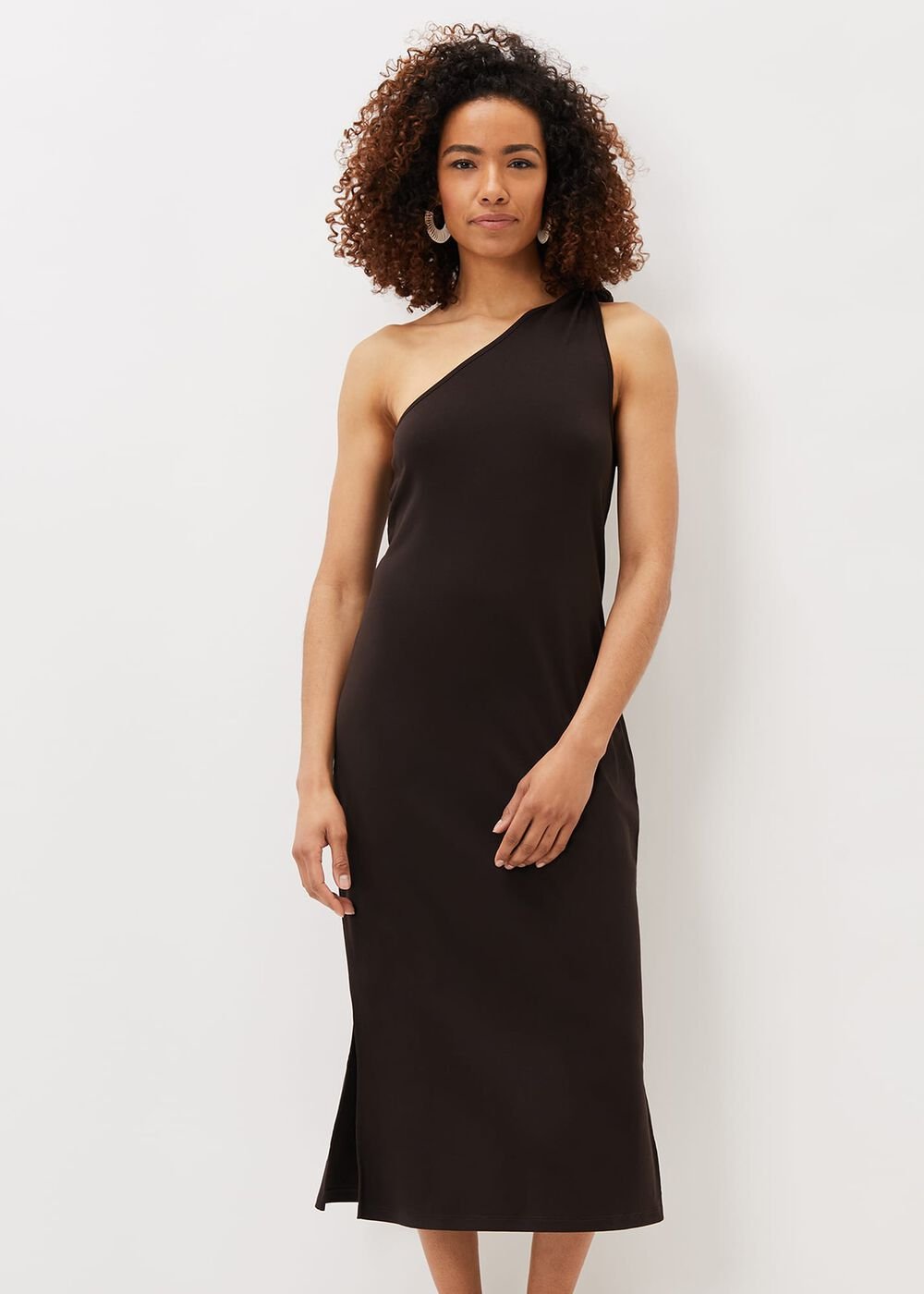 Adelyn One Shoulder Maxi Dress Chocolate