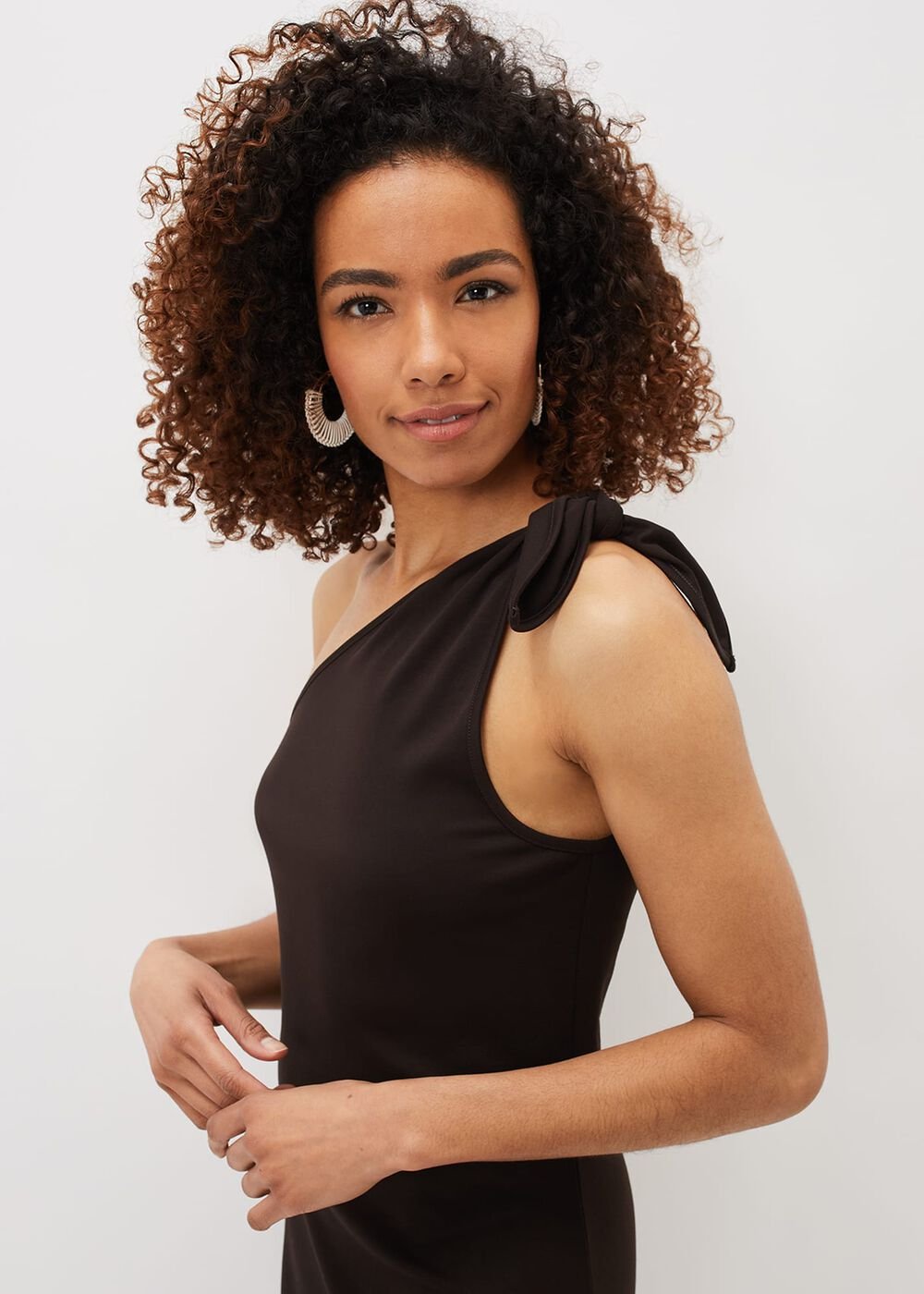 Adelyn One Shoulder Maxi Dress Chocolate