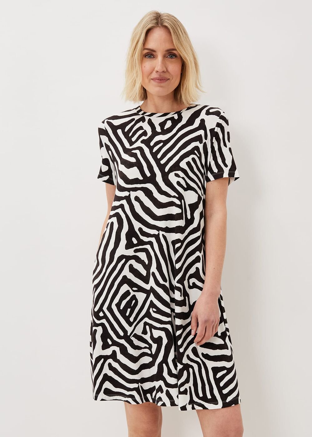 Isabelle Zebra Print Dress Black/Ivory
