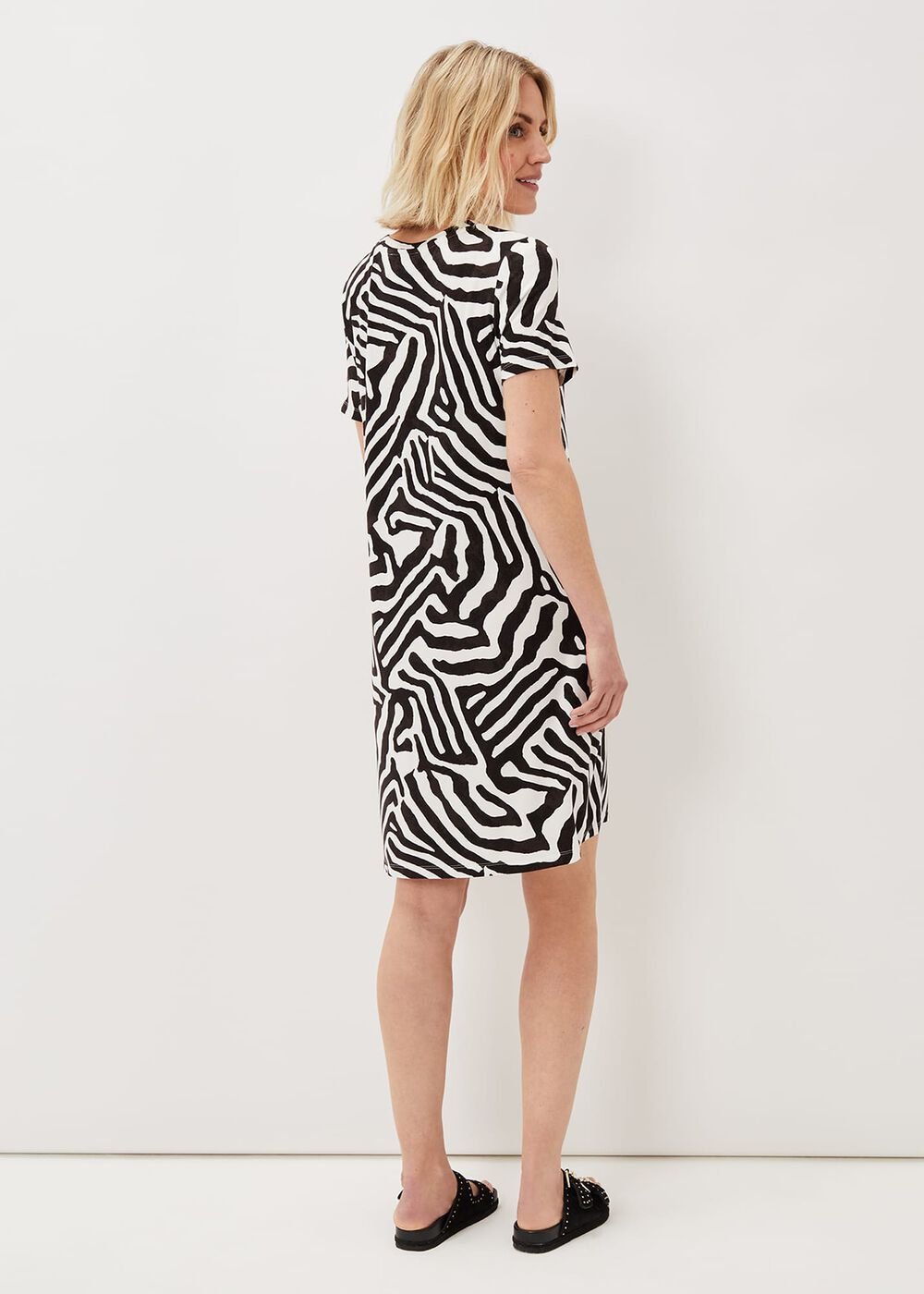 Isabelle Zebra Print Dress Black/Ivory