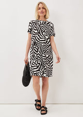 Isabelle Zebra Print Dress Black/Ivory