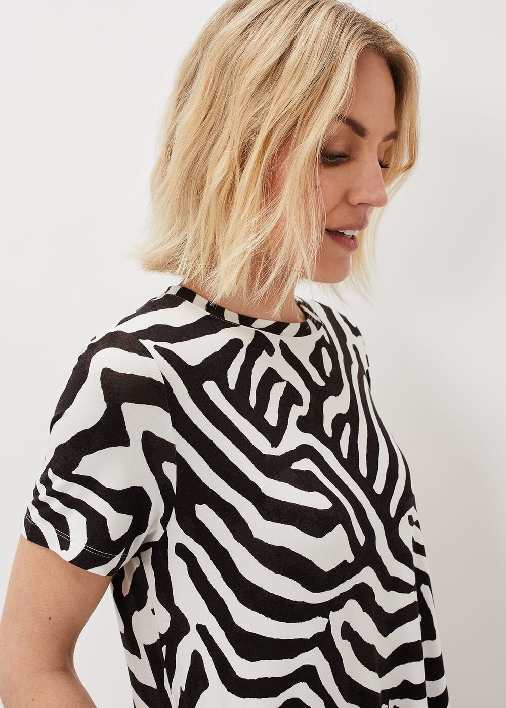 Isabelle Zebra Print Dress Black/Ivory