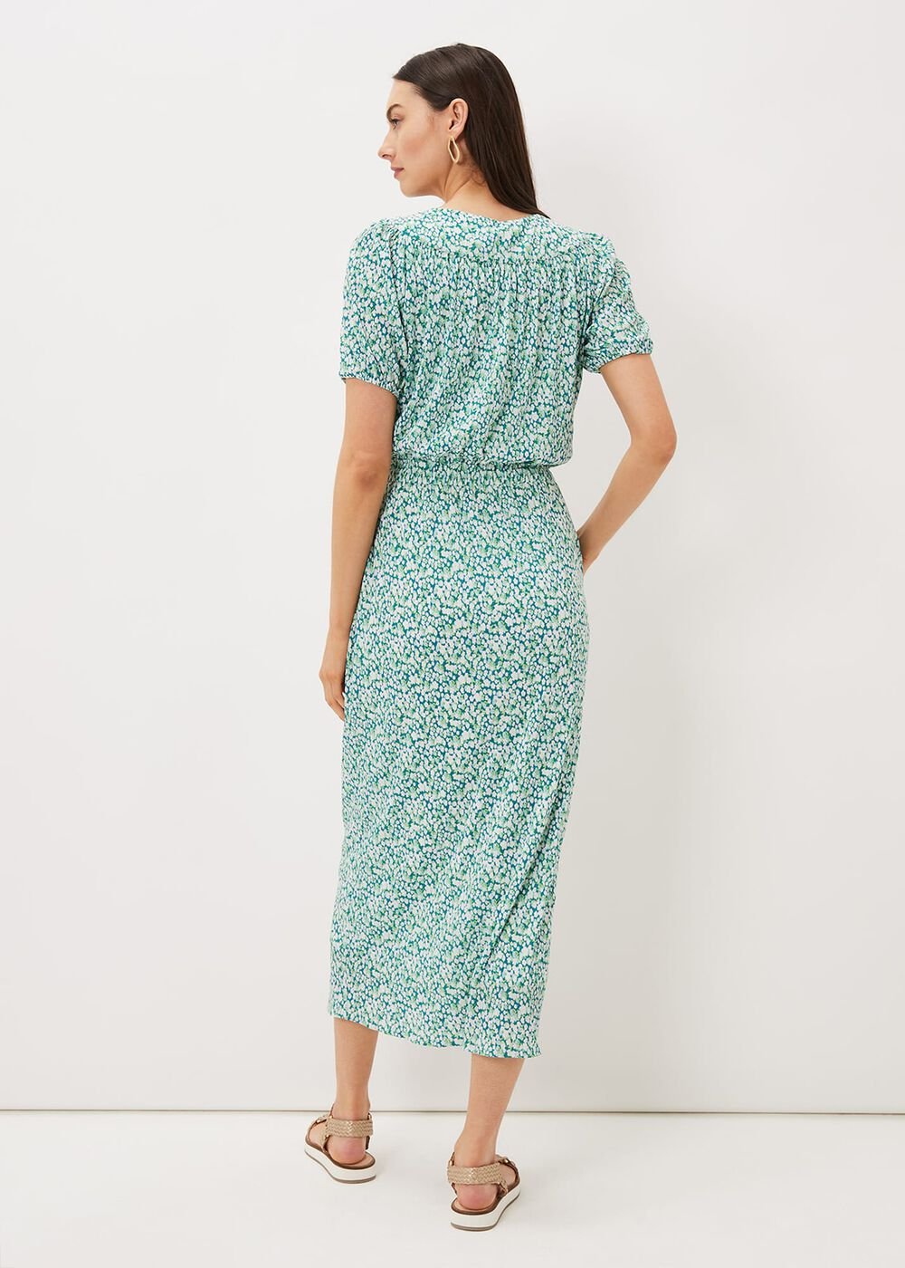 Melani Ditsy Print Midaxi Dress Multi-Coloured
