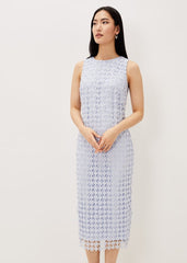 Novah Lace Midi Dress Sky Blue