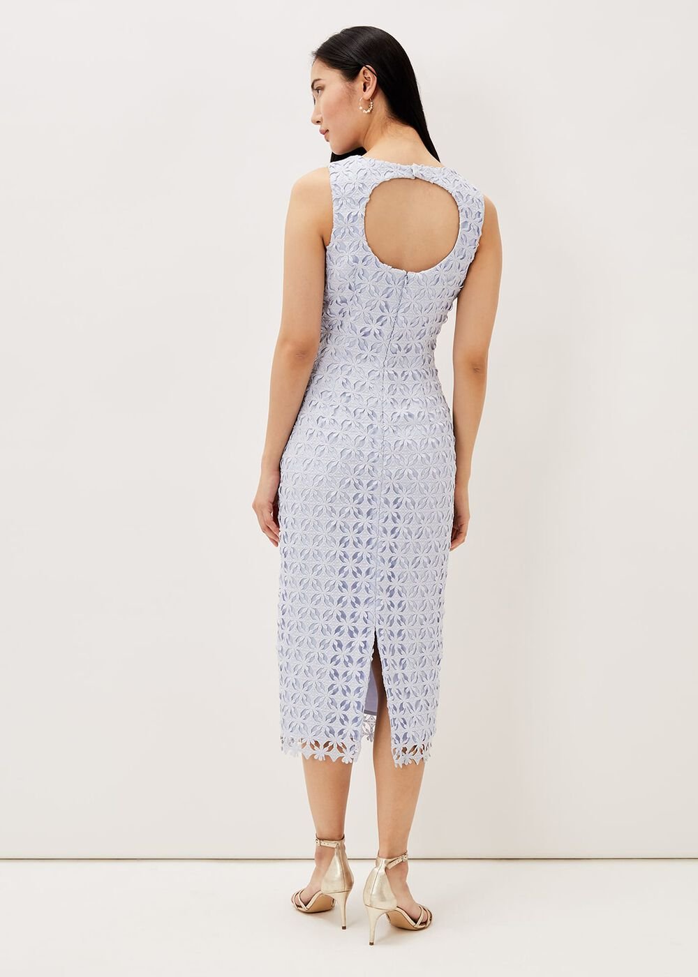 Novah Lace Midi Dress Sky Blue