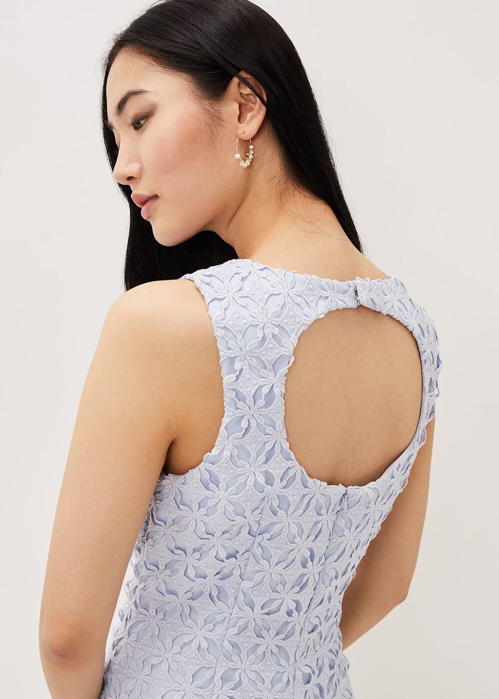 Novah Lace Midi Dress Sky Blue