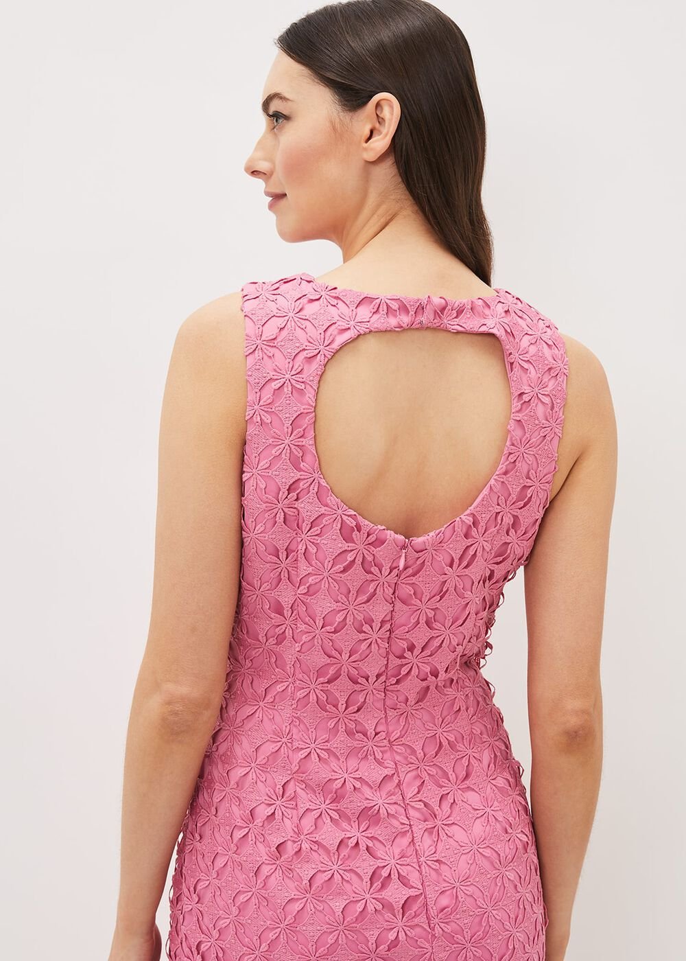 Novah Lace Midi Dress Candy Pink