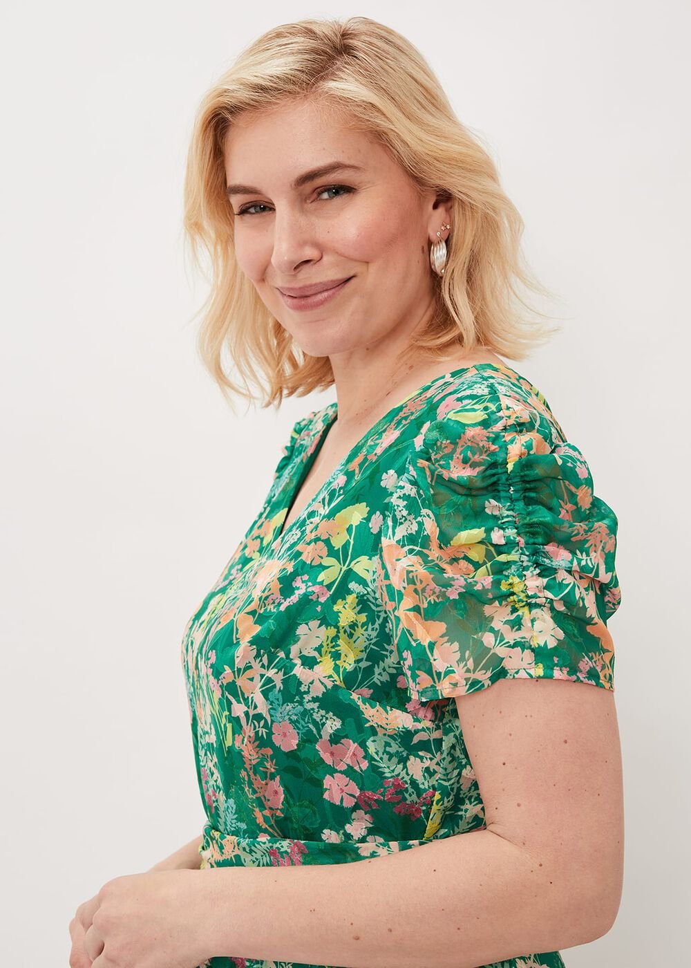 Morven Printed Tiered Dress Green/Multi