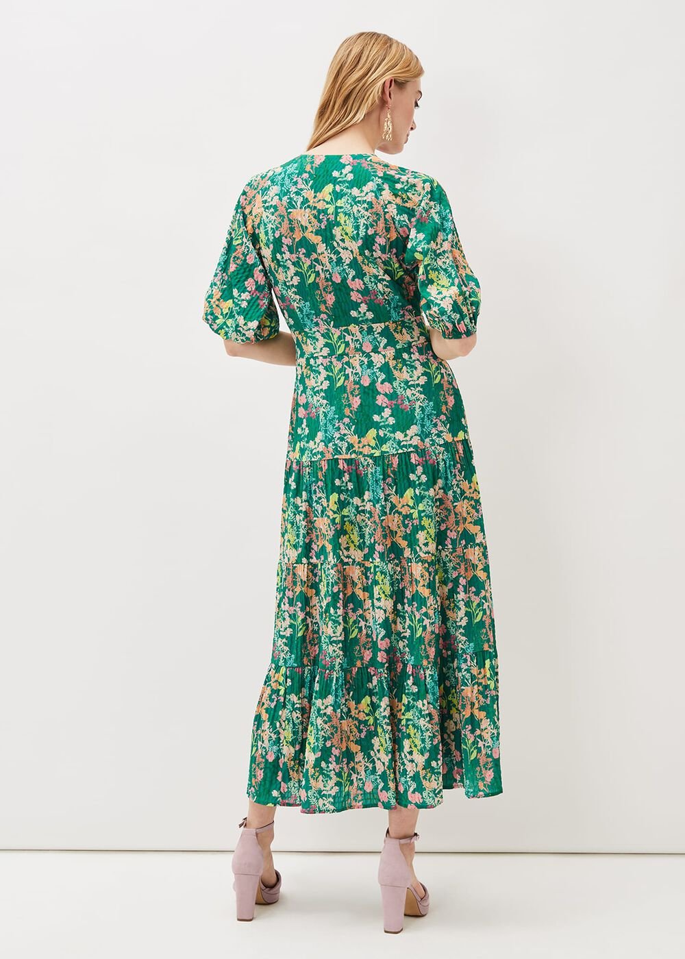Morven Wrap Maxi Dress Grass Green/Multi