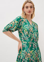 Morven Wrap Maxi Dress Grass Green/Multi