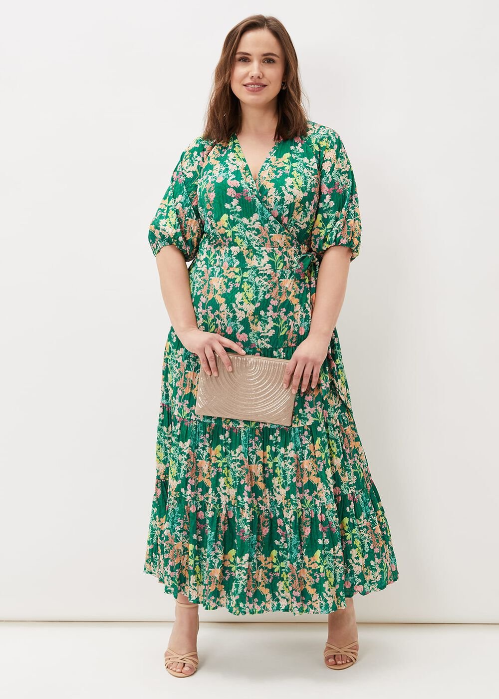 Morven Wrap Maxi Dress Grass Green/Multi