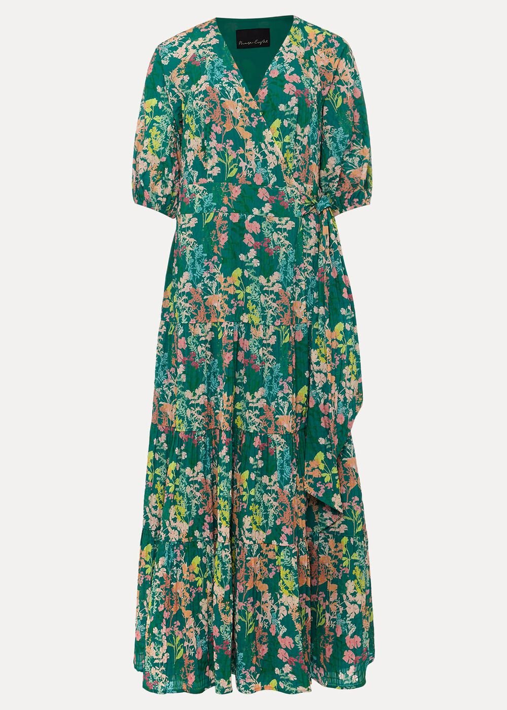 Morven Wrap Maxi Dress Grass Green/Multi