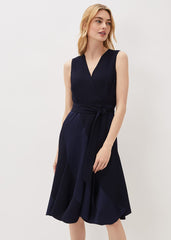 Philis Panelled Dress Navy