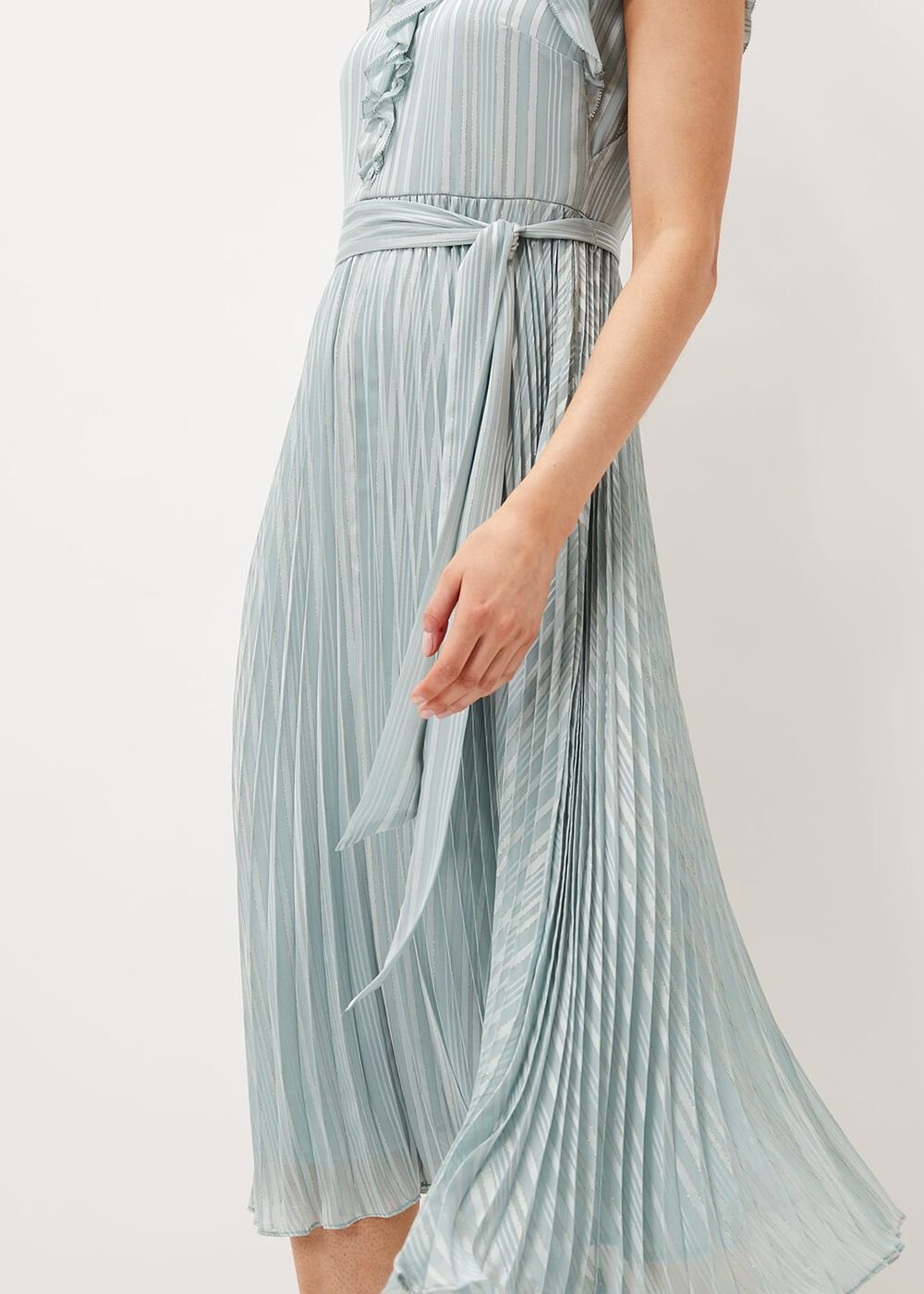 Carmella Pleated Dress Pale Sage