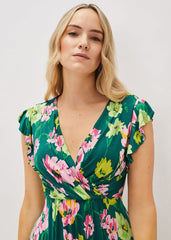 Effie Floral Jersey Maxi Dress Teal/Multi