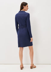 Kathryn Denim Fitted Jersey Dress Denim
