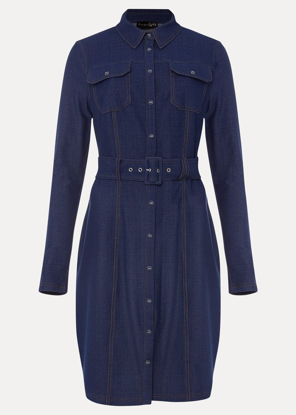 Kathryn Denim Fitted Jersey Dress Denim