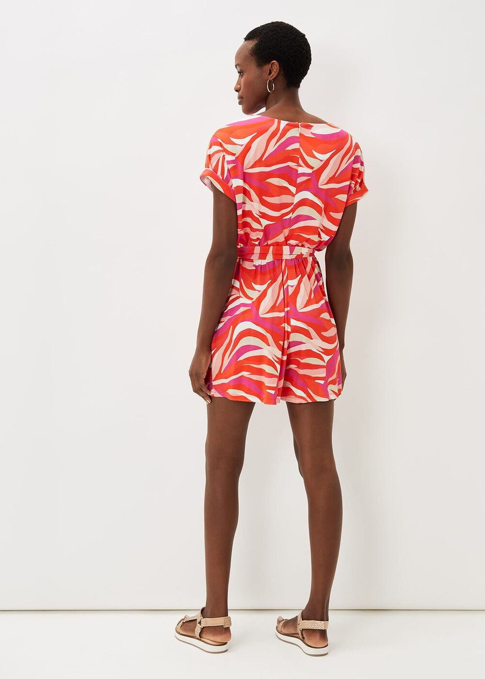 Meryl Jersey Wave Print Playsuit Multi-Coloured