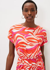 Meryl Jersey Wave Print Playsuit Multi-Coloured
