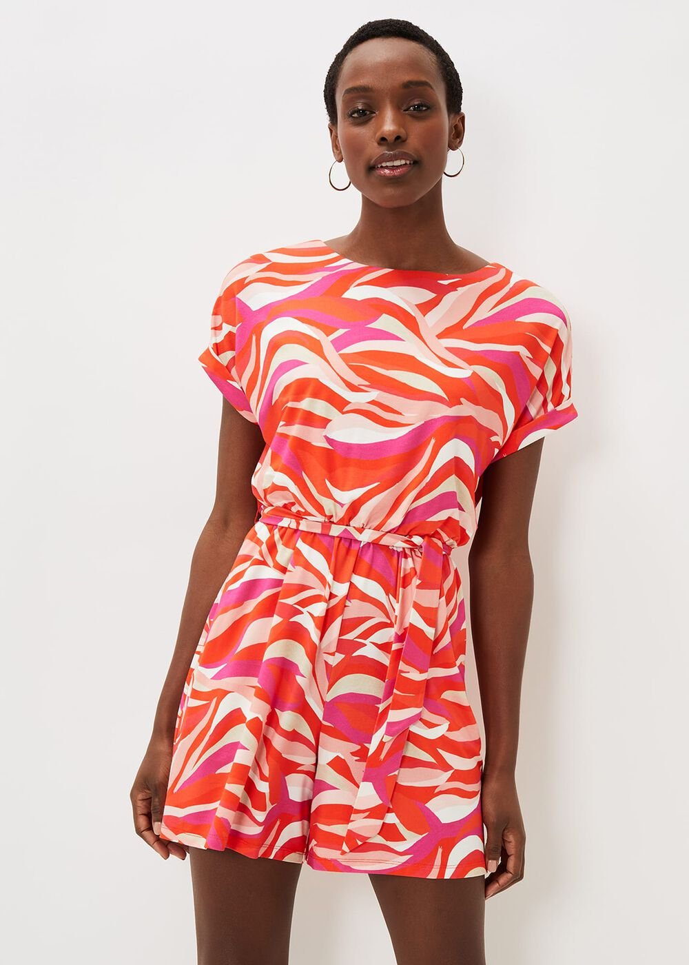 Meryl Jersey Wave Print Playsuit Multi-Coloured