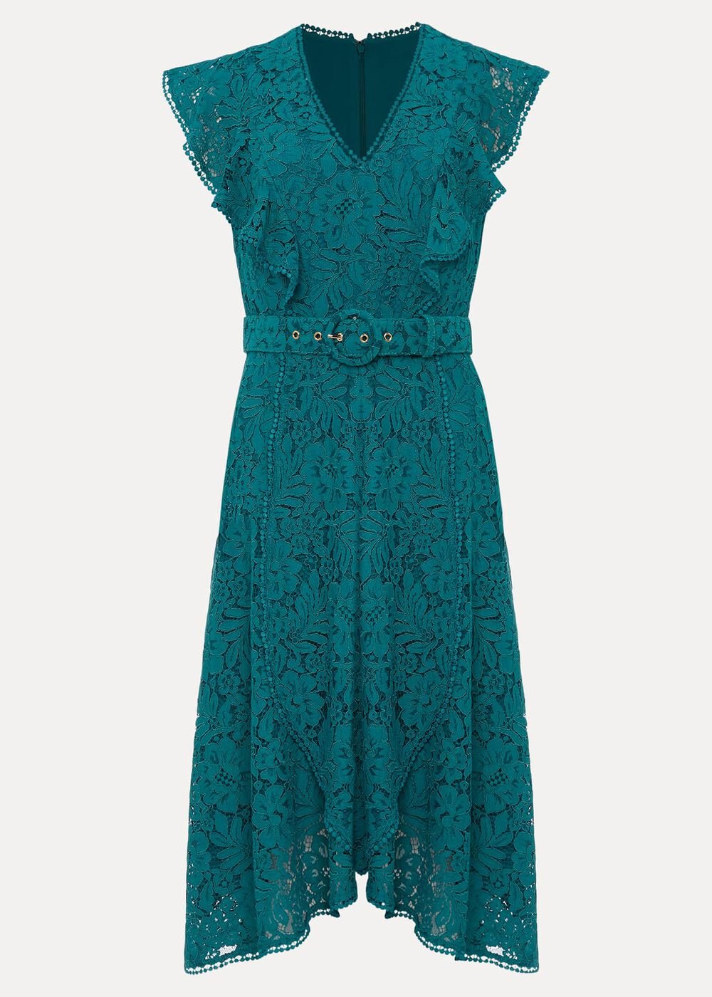 Priya Lace Frill Dress Jade