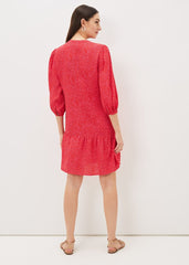 Penele Print Swing Dress Pink/Red