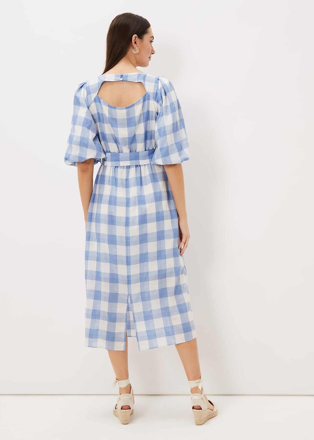 Alina Check Midi Dress Blue/White