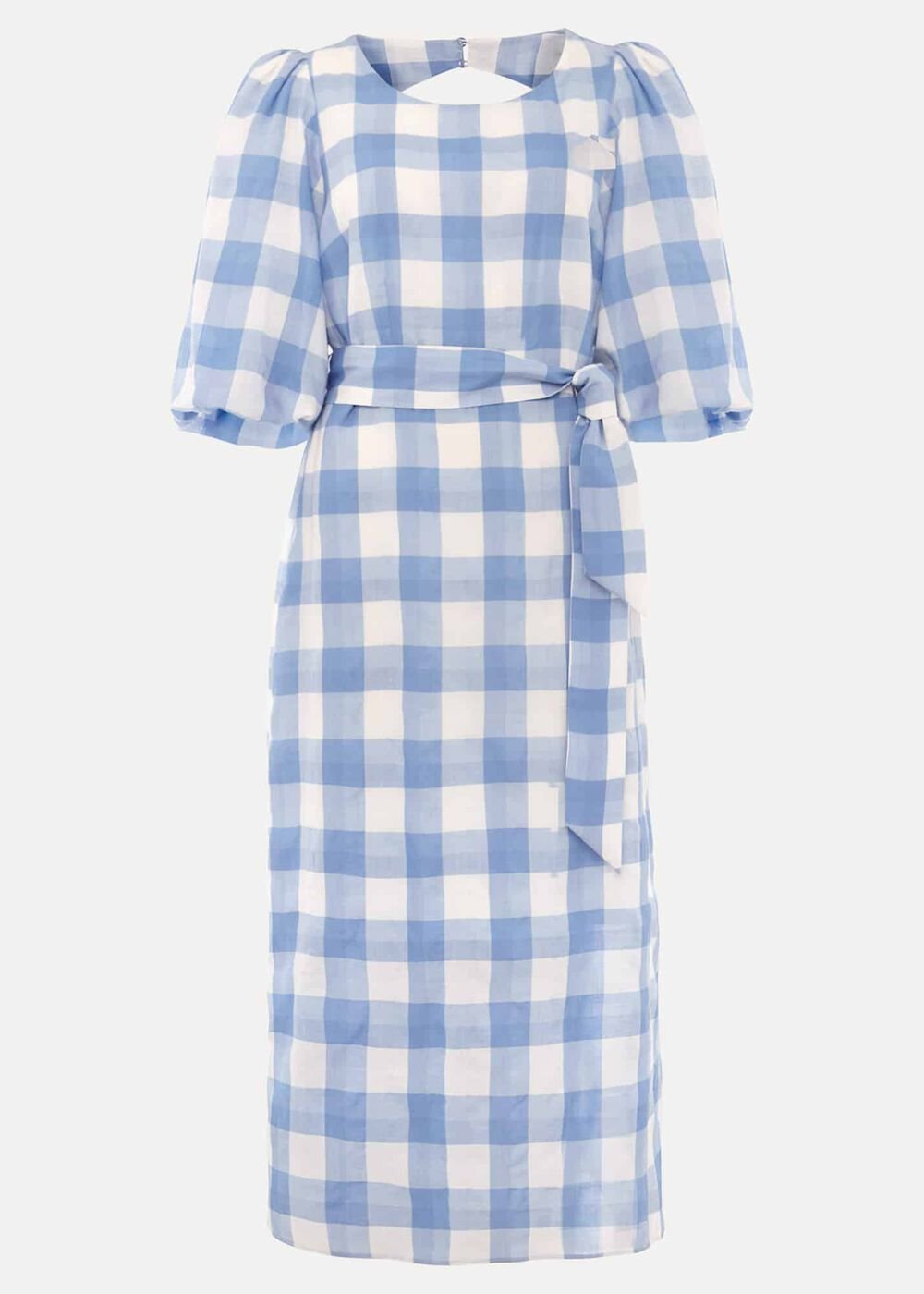 Alina Check Midi Dress Blue/White
