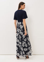 Brogan Lace Skirt Maxi Dress Navy/Ivory