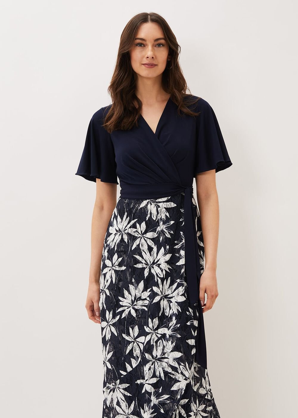 Brogan Lace Skirt Maxi Dress Navy/Ivory