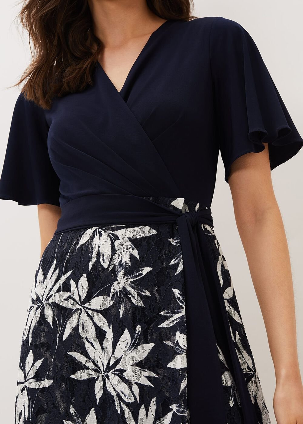 Brogan Lace Skirt Maxi Dress Navy/Ivory